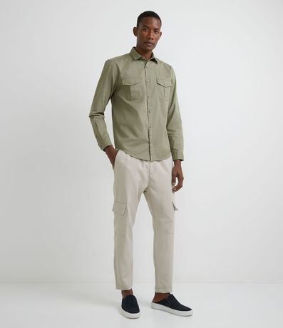 Camisa Manga Larga en Sarga con Bolsillos 5