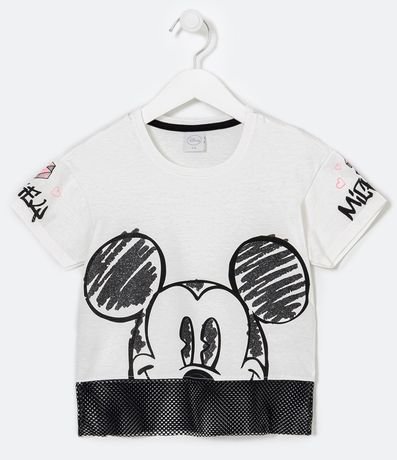 Blusa Infantil Cropped Estampado Mickey - Tam 5 a 14 años 1
