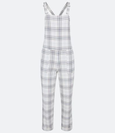 Mono Jardineira con Estampado de Cuadros y Barra Doblada 5