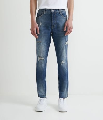 Pantalón Jeans Super Skinny con Pequeños Gastados 1