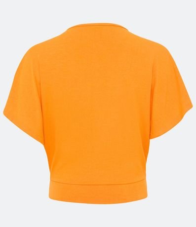 Blusa Corta Lisa en Viscose con Escote en V Transpasado 7