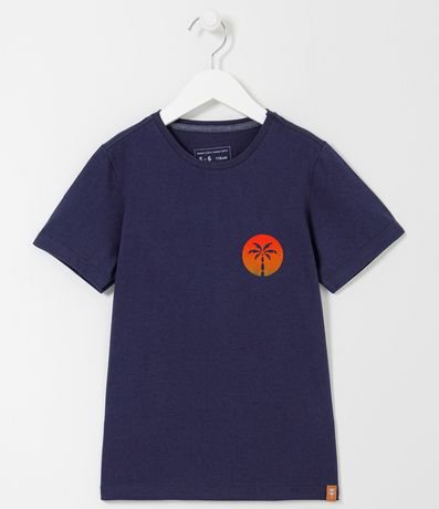 Camiseta Infantil Estampado Frontal y Trasero de Puesto del Sol - Tam 5 a 14 años 1
