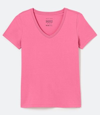 Remera en Algodón con Cuello V y Manga corta 6