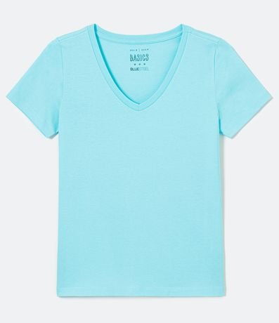 Remera en Algodón con Cuello V y Manga corta 6