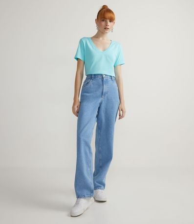 Remera en Algodón con Cuello V y Manga corta 5