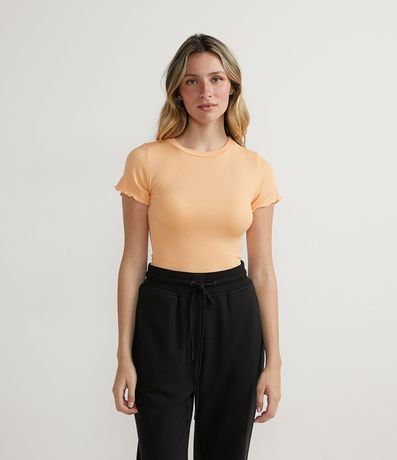 Blusa Básica en Ribana con Volados en la Barra