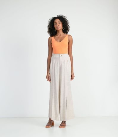 Blusa Musculosa en Punto Acanalado con Escote V 5