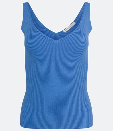 Blusa Musculosa en Tejido de Punto Acanelada 6