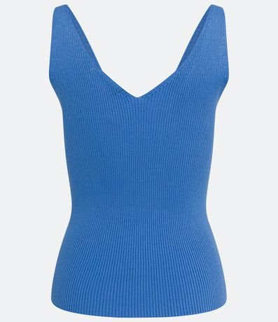 Blusa Musculosa en Punto Acanalado con Escote V 8