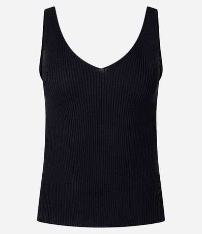 Blusa Musculosa en Tejido de Punto Acanelada 4