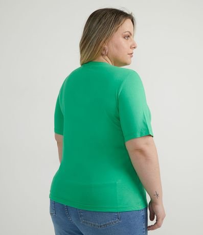 Blusa Básica en Algodón con Cuello V Curve & Plus Size 2