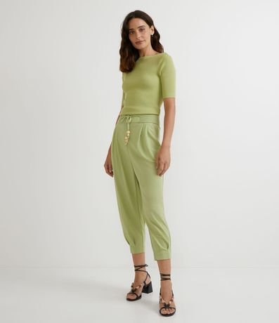 Pantalón Jogger en Orly con Amarre Frontal y Pliegues 4