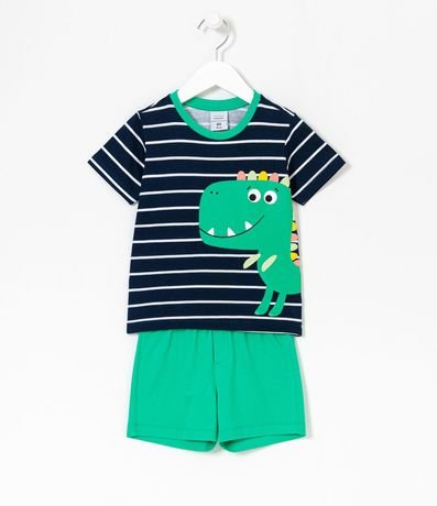 Pijama Infantil Corto Estampado de Dino - Talle 1 a 4 años 1