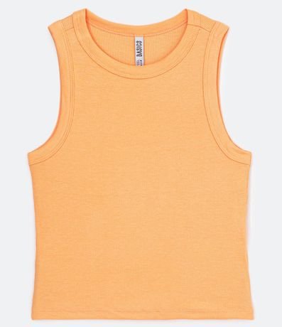 Blusa Cropped sin Manga en Ribana con Cuello Redondo 6