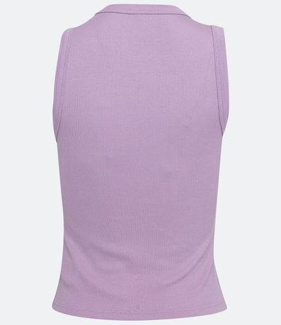 Blusa Cropped sin Manga en Ribana con Cuello Redondo 6
