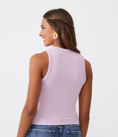 Blusa Cropped sin Manga en Ribana con Cuello Redondo 3