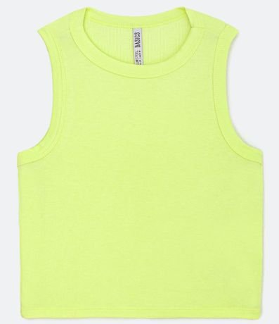 Blusa Cropped sin Manga en Ribana con Cuello Redondo 5