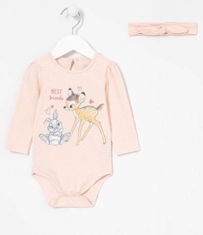 Body Infantil Estampa del Bambi y Banda de Cabello - Tam 0 a 18 meses 1
