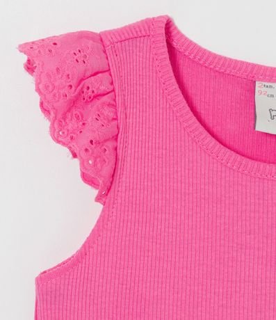 Blusa Infantil Musculosa con Volados en Broderi - Talle 1 a 5 años 3