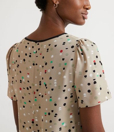 Blusa en Crepé con Manga Corta y Estampado Geométrico 4