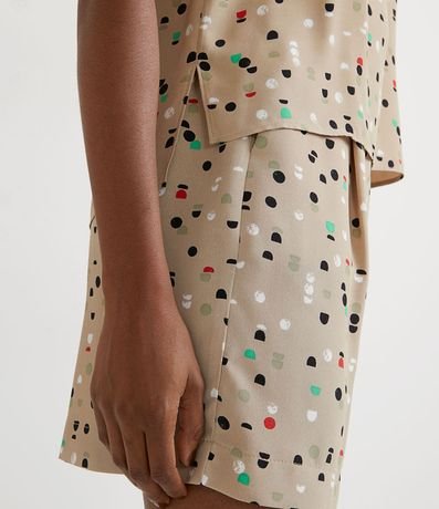 Blusa en Crepé con Manga Corta y Estampado Geométrico 5