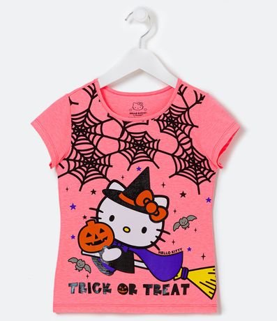 Blusa infantil Estampado Hello Kitty Brujita Halloween - Tam 5 a 14 años 1