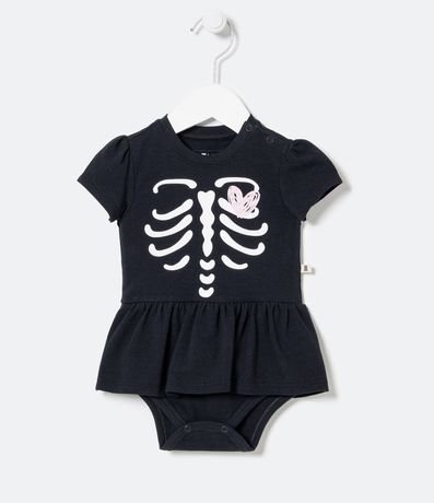 Vestido Body Infantil Estampado de Esqueleto - Talle 0 a 18 meses 1