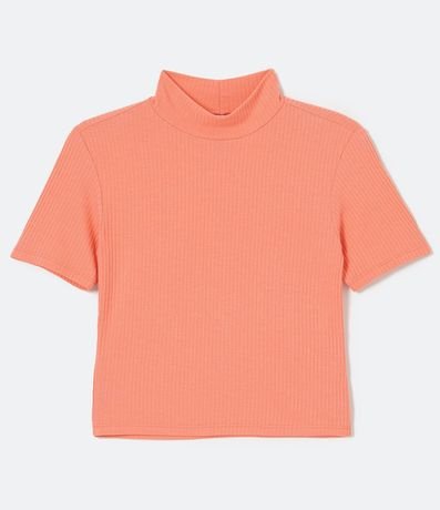 Blusa Lisa con Cuello Alto Mangas Cortas 4