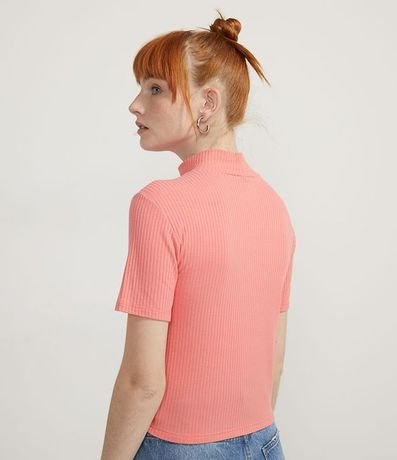Blusa Lisa con Cuello Alto Mangas Cortas 2