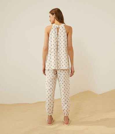 Mono Musculosa en Viscolinno con Abertura Frontal y Estampado Tucanes 2