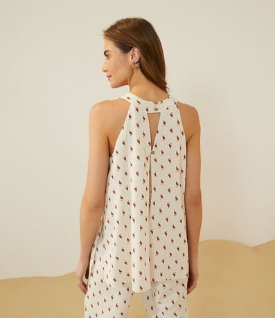 Mono Musculosa en Viscolinno con Abertura Frontal y Estampado Tucanes 3