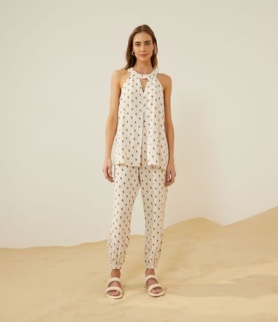 Mono Musculosa en Viscolinno con Abertura Frontal y Estampado Tucanes 6