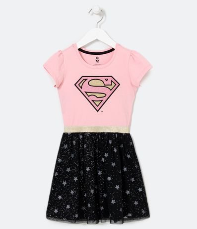 Vestido Infantil Estampa Super Girl - Talle 2 a 10 años 1