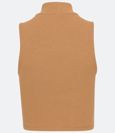 Blusa Cropped Básica sin Manga en Algodón con Cuello Alto 6