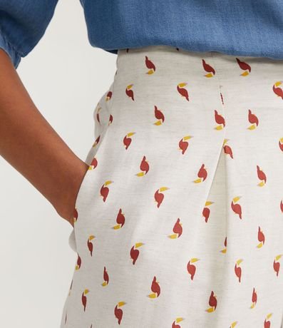 Pantalón Aladino en Lino con Estampado de Tucanes 3