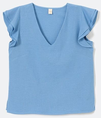 Blusa en Viscolino con Manga Corta y Volados 6