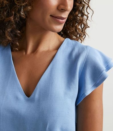 Blusa en Viscolino con Manga Corta y Volados 3