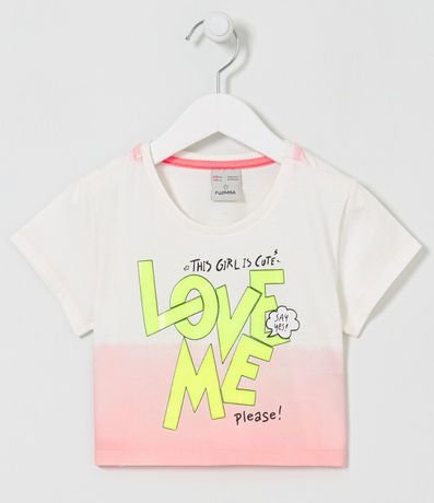 Blusa Infantil Dip Dye con Lettering Love Me - Talle 5 a 14 Años 1