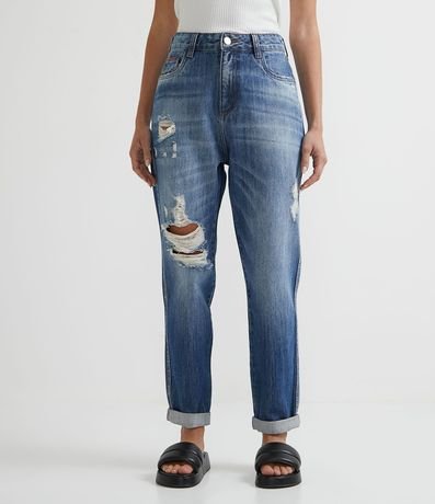 Pantalón Mom Jeans con Desgastes 1