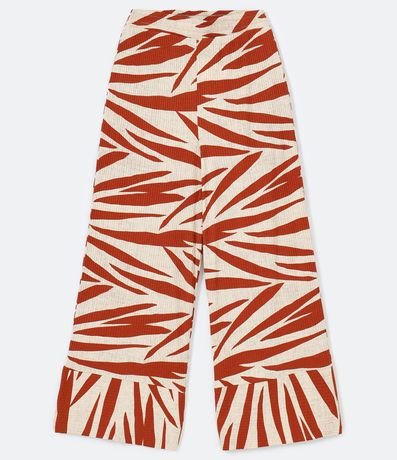Pantalón Pantacourt en Viscosa Acanalada con Estampado Animal Print Cebra