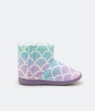 Pantufla Infantil Bota con Estampa de Escamas de Sirena - Talle 29/30 al 35/36