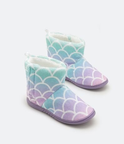 Pantufla Infantil Bota con Estampa de Escamas de Sirena - Talle 29/30 al 35/36 3
