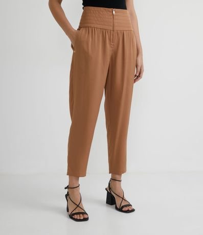 Pantalón en Liocel con Cintura Ancha y Pespuntado 1