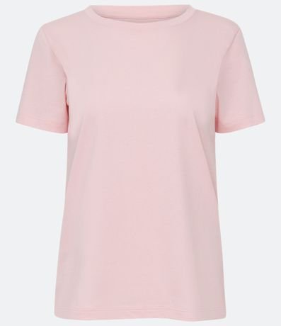 Blusa Alargada Básica en Algodón con Cuello Redondo y Manga Corta 4