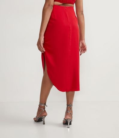 Pollera Midi en Crepé con Barra Asimétrica 2