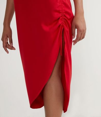 Pollera Midi en Crepé con Barra Asimétrica 3