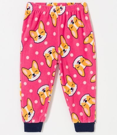 Pijama Largo Infantil en Fleece Bordado de Perrito - Talle 1 a 4 años 4