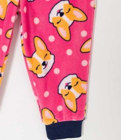 Pijama Largo Infantil en Fleece Bordado de Perrito - Talle 1 a 4 años 5