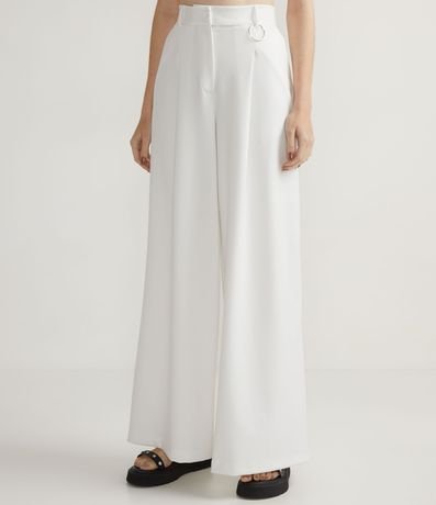 Pantalón Pantalona en Punto Roma con Detalle de Anilla