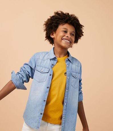 Camisa Infantil en Jeans con Bolsillos Delanteros - Talle 5 a 14 años 5